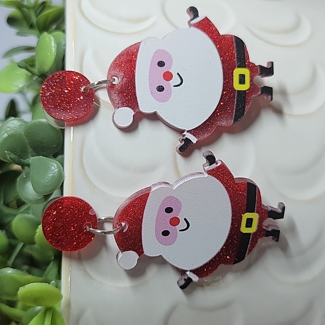 Classic Cartoon Santa Earrings